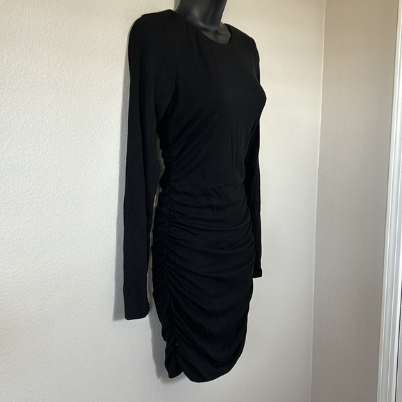 Princess Polly Newton Black Strappy Cutout Back Long Sleeve Ruched Mini Dress - Picture 7 of 13